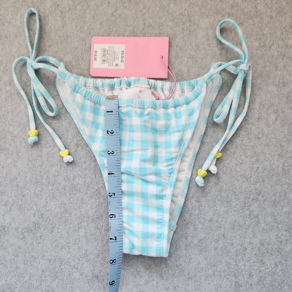 Stoney Clover Lane X Target Swim Bottom NWT Blue Gingham Check String Bikini XS - Picture 4 of 9